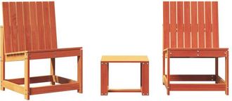 vidaXL Juego De Muebles Jard&iacute;n 3 Pzas Madera Maciza Pino Marr&oacute;n Cera Vidaxl