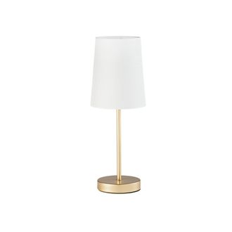Luce-Ambiente-Design L&aacute;mpara de Mesa Sally de Metal Dorado con Pantalla de Tela Blanca