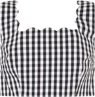 Milly Mia Gingham Crop Top in Black/White at Nordstrom, Size X-Small