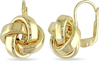Amour Love Knot Leverback Earrings In 10K Yellow Gold
