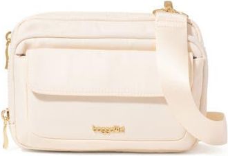Baggallini Modern Double Zip Crossbody Bag in Coconut Twill at Nordstrom