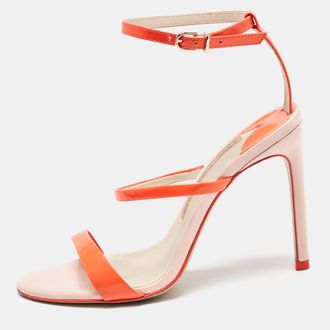 Sophia Webster Orange Patent Leather Rosalind Ankle Strap Sandals
