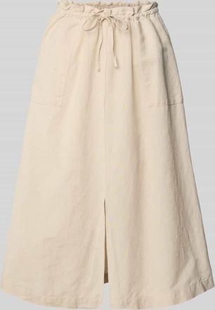 Christian Berg Leinenrock mit Gehschlitz in Beige, Gr&ouml;&szlig;e 36