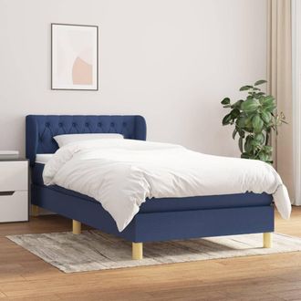 vidaXL Vidaxl - Cama Box Spring Con Colch&oacute;n Tela Azul 100x200 Cm