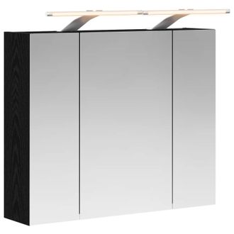 vidaXL Armario Con Espejo De Ba&ntilde;o Roble Negro 60 X 14,5 X 50 Cm Vidaxl