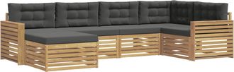 vidaXL Set Di Divani Da Esterno 6 Pz Bianco E Antracite Poliestere Vidaxl