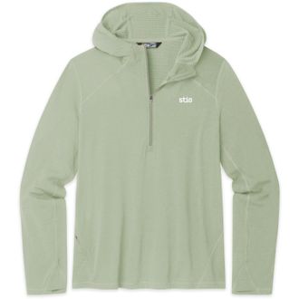 Stio Mens Trax Power Grid Half-Zip Hoodie Green XXL
