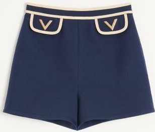 Valentino Crepe Couture Shorts Woman INDIGO/BIRCH 38