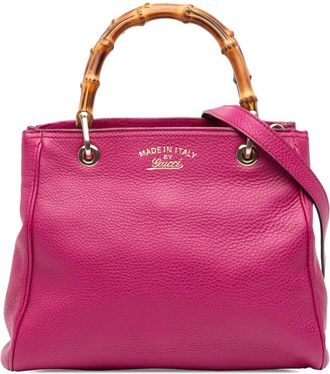 Gucci Pre-owned Gucci Small Calfskin Bamboo Shopper Satchel Ladies 336032 520981