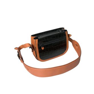Balenciaga Black Brown Exotic Skin Leather Shoulder Camera Purse Bag And Crocodile