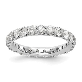 Diamond2Deal 14k White Gold Lab Grown Diamond Eternity Wedding Band Ring 3Ct Clarity- VS Color- G-H