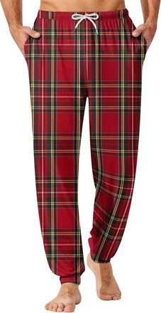Generic Xmas Mens Pj Bottoms - Cozy Christmas Pajama Pants with Pockets, Elastic Waist for Warm Sleep & Home Lounge