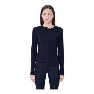 Yohji Yamamoto Tops, Dames, Zwart, S, Long Sleeve Crewneck Top