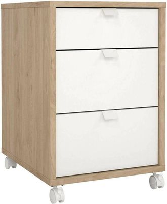 Dmora Cassettiera Gabrielle, Settimino multiuso, Com&ograve; camera da letto, Mobile con cassetti, 48x41 h61 cm, Rovere e Bianco - Dmora
