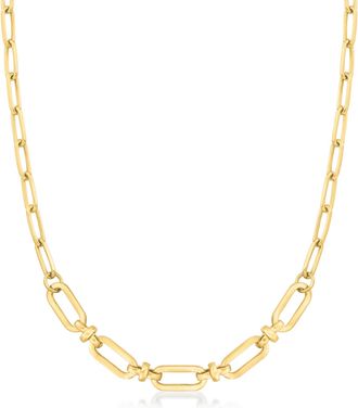 Ross-Simons 18kt Gold Over Sterling Enlarged Paper Clip Link Necklace