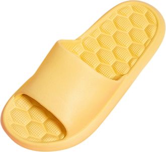 Generic Spring Ladies Footwear Unisex Lovers Flat Shoes Women Home Slippers Flip Flops Comfortable Indoor Outdoor Casual Wear (Yellow, 4.5)