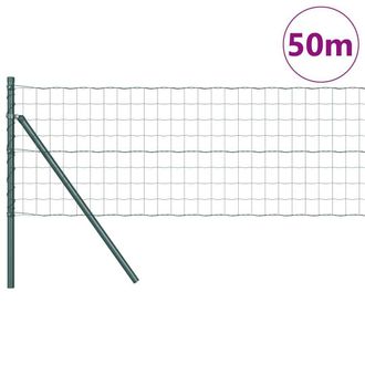 Berkfield Home Green Euro Fence with 13 Posts 0.4x50 m Galvanised Steel Green