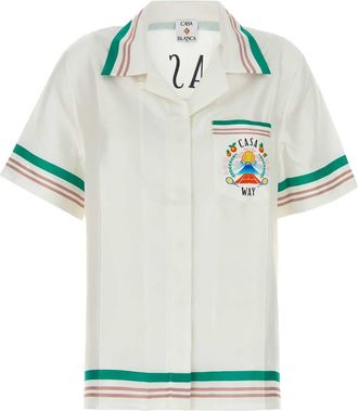 Casablanca Womens White Satin Shirt - Ivory Silk - Size Medium