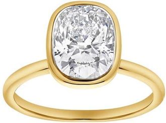 LuvMyJewelry Novae 2.5CT Cushion Cut Bezel Lab Diamond Engagement Ring 14K Gold in 14K Yellow Gold at Nordstrom, Size 7
