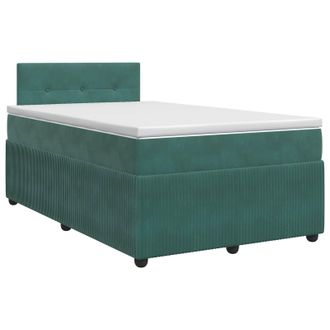 vidaXL Cama Box Spring Con Colch&oacute;n Verde Oscuro 120 X 190 Cm Vidaxl