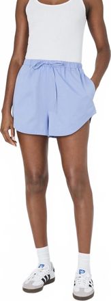 French Connection Alexis Cotton Drawstring Short In Oxford Blue