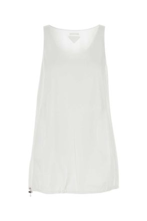 Prada Womens White Cotton Reversibile Mini Dress - Size Medium