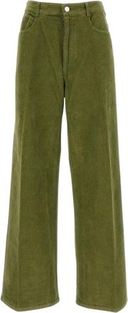 Cellar Door High-Waisted Ribbed Stretch Corduroy Trousers