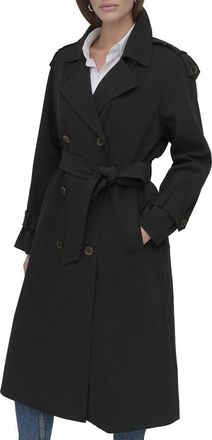 DKNY Double-Breasted Rain Trench Coat