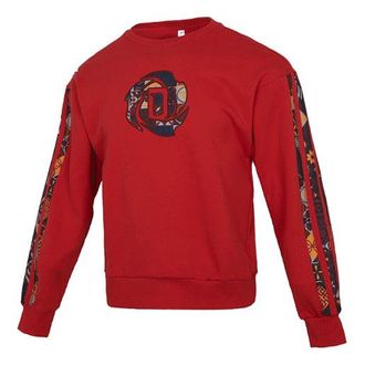 adidas Mens adidas Crew Limited Printing Basketball Sports Round Neck Pullover Red HD7933