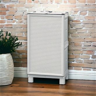 Dmora Mueble Multiusos O Interno, Armario Bajo A 1 Puerta Y 1 Estante De Polipropileno, 100% Made In Italy, 50x39h92 Cm, Color Gris Claro - Dmora
