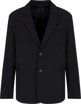 A|X Armani Exchange single-breasted blazer - men - Spandex/Elastane/Polyester/Viscose/Lyocell/Wool - 46 - Black