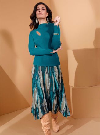 Création L Stehkragenpullover