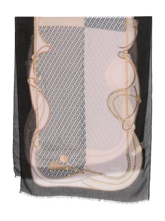 Liu Jo pattern fringed scarf - Neutrals