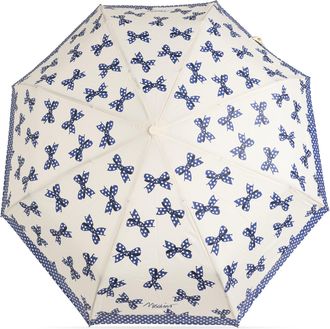 Moschino Folding Umbrella With Print, Unisex, Cream