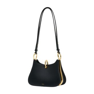 Paco Rabanne Womens Calfskin Shoulder Bag Black