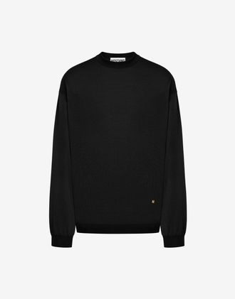 Moschino Wool and Silk Pullover Golden M - Black