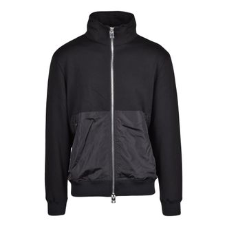 Les Hommes Hoodies & sweatvesten, Heren, Zwart, M, Katoen, Zip-through Sweatshirt