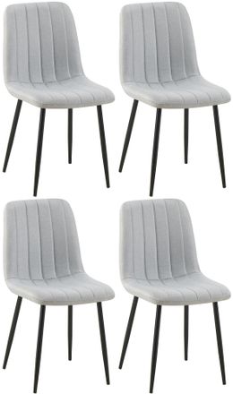 Clp Clp - Set De 4 Sillas De Sal&oacute;n Dijon En Tela O Terciopelo Gris Tela