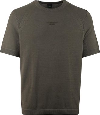 HUGO BOSS T-shirt BOSS Green normale fit structuur op mouwen