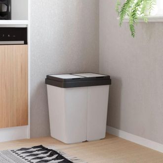 vidaXL Cestino Doppio Bianco 2x25 l - Vidaxl