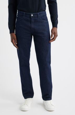 BOSS Ogden Straight Leg Jeans in Dark Blue at Nordstrom, Size 36 X 32