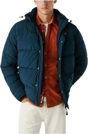 Pepe Jeans London Jobias Down Jacket - Heren - Winterjassen - Blauw - S - Leer - Jassen