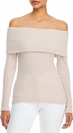 Enza Costa Off The Shoulder Sweater In Rose Tan