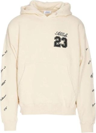 Off-white Beige Print Hoodie - Heren - Hoodies - Beige - XS - Katoen - Hoodies & sweatvesten