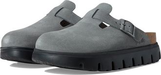 Birkenstock Papillio by Birkenstock Boston Chunky Clog - Suede Womens Sandals Basalt Gray : EU 42 (US Womens 11-11.5) Narrow