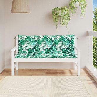 vidaXL Cojines Banco Jard&iacute;n 2 Uds Tela Estampado De Hojas 150x50x7 Cm Vidaxl