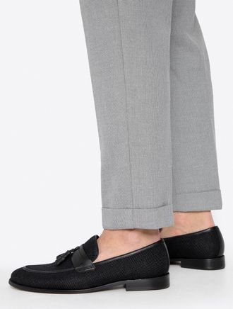 Wittchen Heren zwarte kwastloafers, echt leer