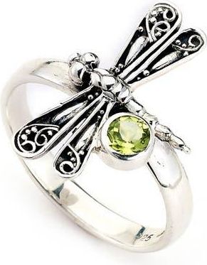 Samuel B. Sterling Silver Peridot Dragonfly Ring in Green at Nordstrom Rack, Size 10