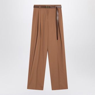 Max Mara Hazelnut Wool Canvas Trousers