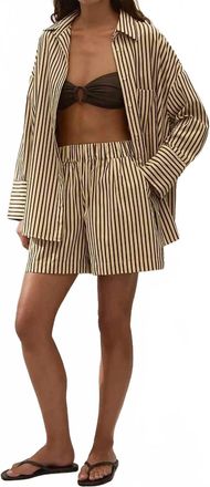 Faithfull The Brand Clemente Short In Carmen Stripe Sand Cedar